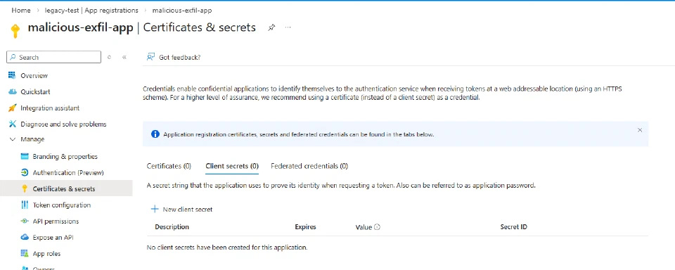 Secret deleted from malicious exfil app