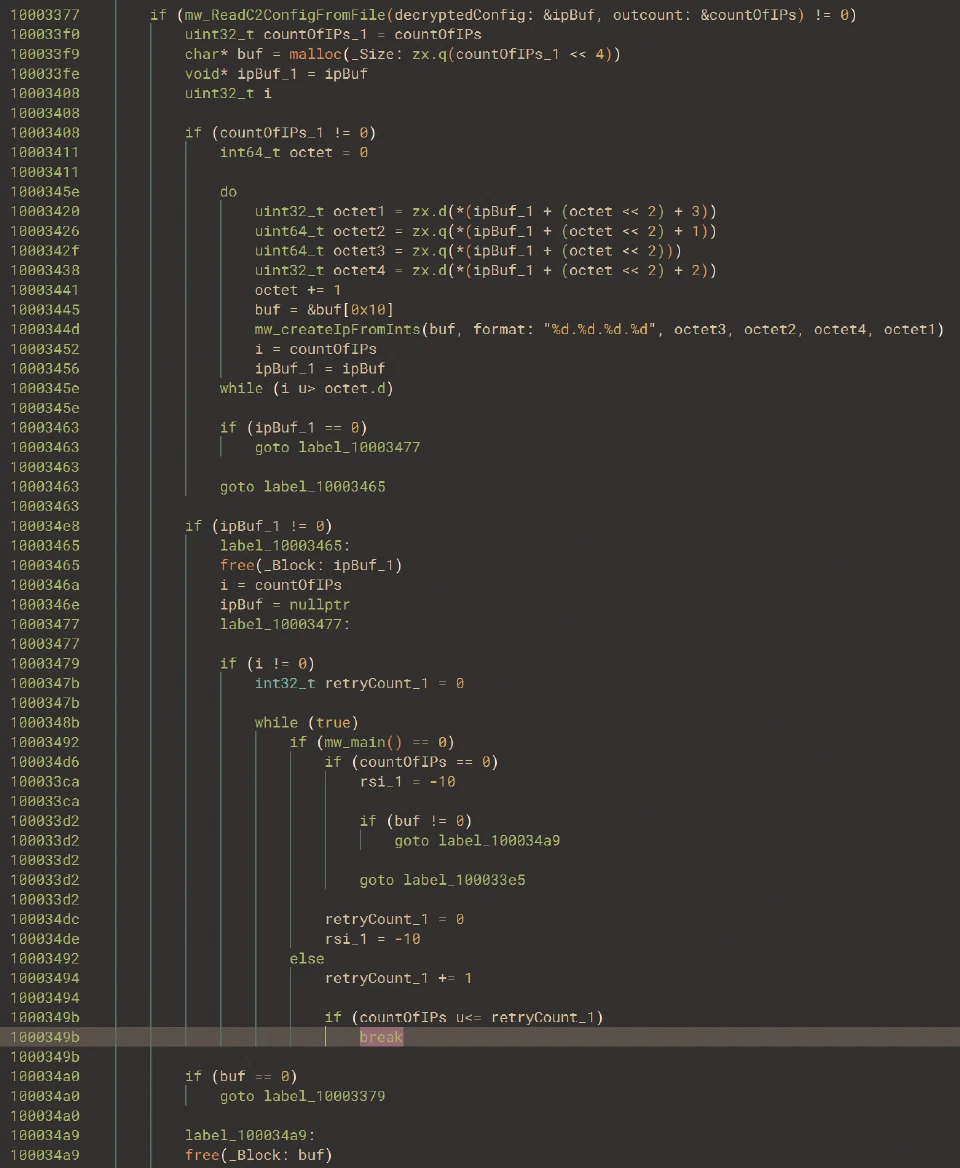 View of the full “start” routine that retries with an exponential backoff on multiple failed attempts to spawn “mw_main”
